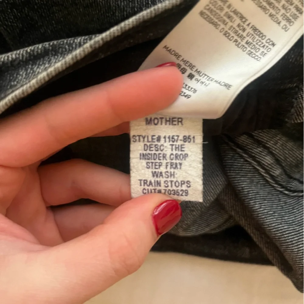 MOTHER The Insider High Rise Crop Step Fray Bootcut Jeans in Train Stops, sz 26
